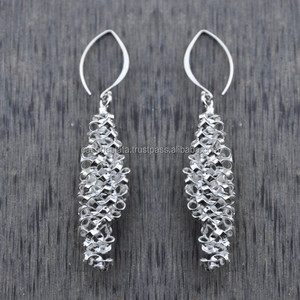 Boucles d'oreilles en argent sterling 925 vente en gros de bijoux faits à la main de marque célèbre style Offre Spéciale - Product Image 1