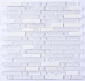 China Super White Glass And a White Mixed Marble Mosaic