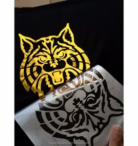 Folha de estampagem de ouro de alta qualidade, design de transferência de calor personalizado, ferro em camisetas