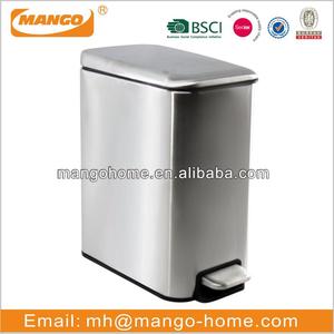 Bin Dust Garbage Bin 5L Stainless Steel Hotel Room Square Dustbin Garbage Trash Can With Step Foot Pedal Waste Bin Dust Bin