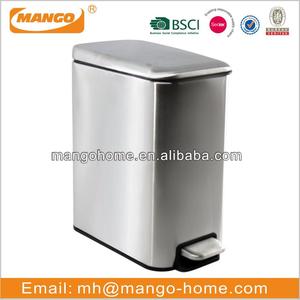 5L Thép Không Gỉ Khách Sạn Phòng Vuông Thùng Rác Thùng Rác Có Thể Với Bước Chân Đạp Chất Thải Bin Bụi Bin