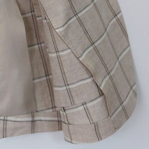 Blazer da <span class=keywords><strong>Uomo</strong></span> Elegante <span class=keywords><strong>Beige</strong></span> Monopetto Taglie Forti Vestibilità Slim Mezza Fodera a Quadri 100% Lana per Abiti Estivi - Product Image 6