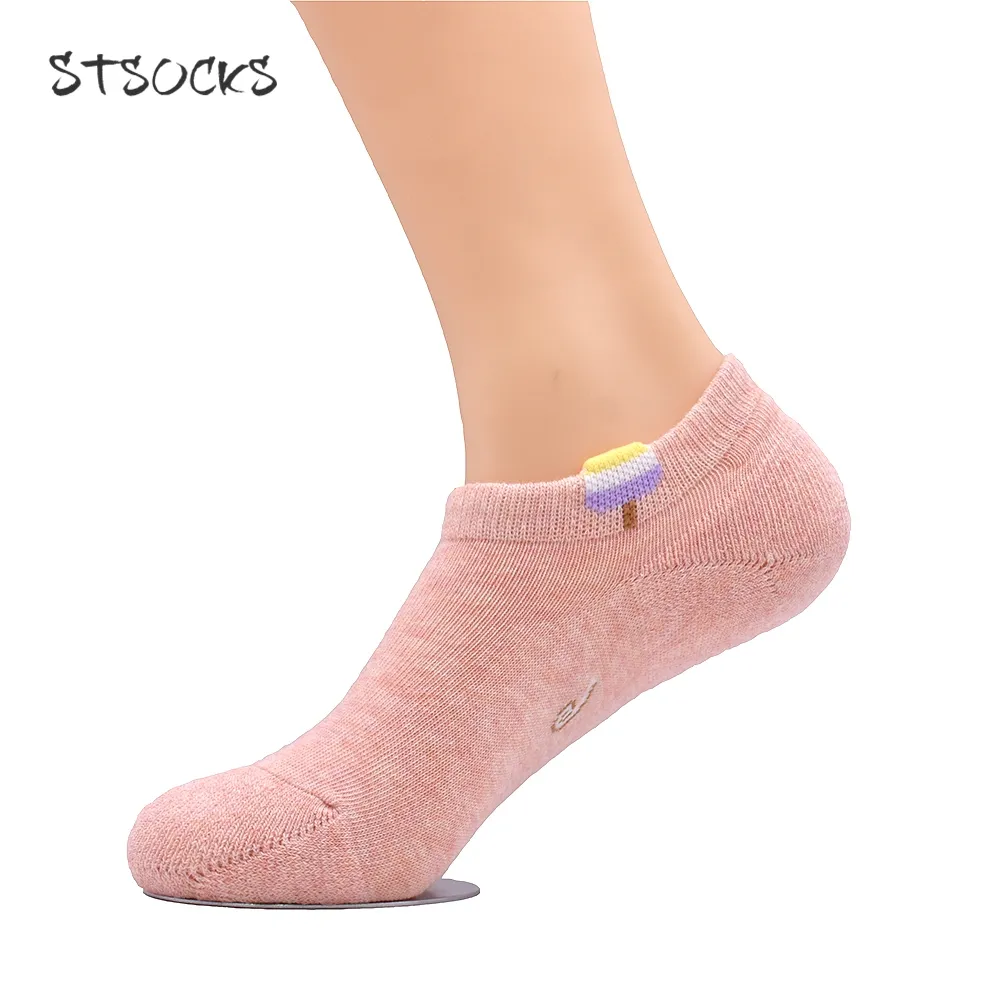 Custom Women Cotton Cute Fashion Comfort Lady Sports Hidden No Show Anti Slip Low Cut Socks For Women