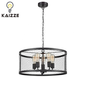 5 * têtes Grand Lustre <span class=keywords><strong>Cage</strong></span> En Métal Pendentif Éclairage Industriel <span class=keywords><strong>Vintage</strong></span> Lampe Suspendue