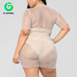 Floerns las mujeres ver <span class=keywords><strong>a</strong></span> través de <span class=keywords><strong>la</strong></span> noche niveles pura vestido de malla - Product Image 6