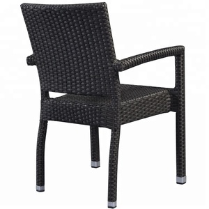 Bộ bàn ghế cafe ngoài trời hiện đại 7 món bằng mây nhựa giả mây và nhôm, gồm bàn ăn và 6 ghế ngồi - Product Image 4