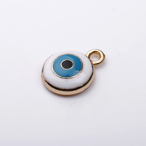 Yiwu gioielli occhi turchi placcatura in oro colori ciondolo collana rotonda goccia d'olio - Product Image 2