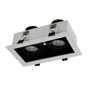 Recessed Framed twin spot 2x9w 10w LED with narrow beam spot lights