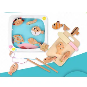 다기능 교육 커팅 어린이 나무 바다 낚시 게임 자석 장난감