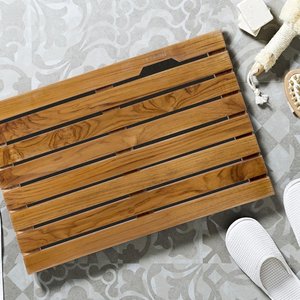 Bath <strong>Shower</strong> <strong>Mat</strong> Teak <strong>Wood</strong> Luxury Spa Solid Indoor / Outdoor Inside or on the Bathroom Bath <strong>Mat</strong> Sustainable,non Slip Hang Tag - Product Image 2
