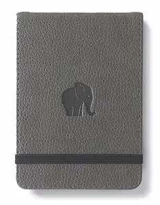 Factory Custom Pocket A6 A7 PU Leather Reporters Notebook Black Grey Plain Hardcover A5 Notepad Planner With Elastic Binder