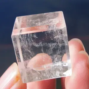 Pure and cute clear quartz crystal cube,rock quartz geometry crystal cube