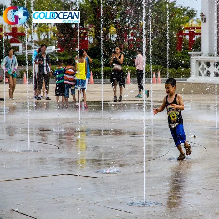 New Style Colorful Water Dancing Dry Floor Fountain for children play