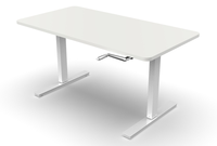 Bureau à roulettes manuel, ensemble de deux sections réglables en hauteur, position debout
