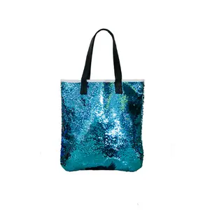 Kadınlar için 2018 sıcak satış pullu tote plaj çantası, toptan moda özel polyester mermaid pullu çanta
