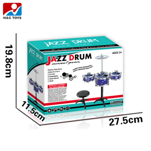Instrumento musical popular, juguetes de tambor de jazz, juego de batería para niños con silla - Product Image 3