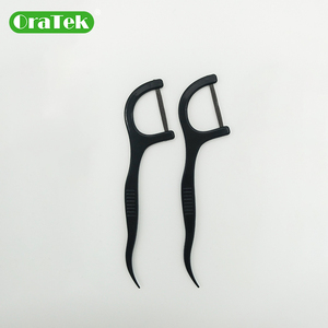 New Black Organic Disposable Dental Floss <b>Picks</b> for Tooth Health - Product Image 2