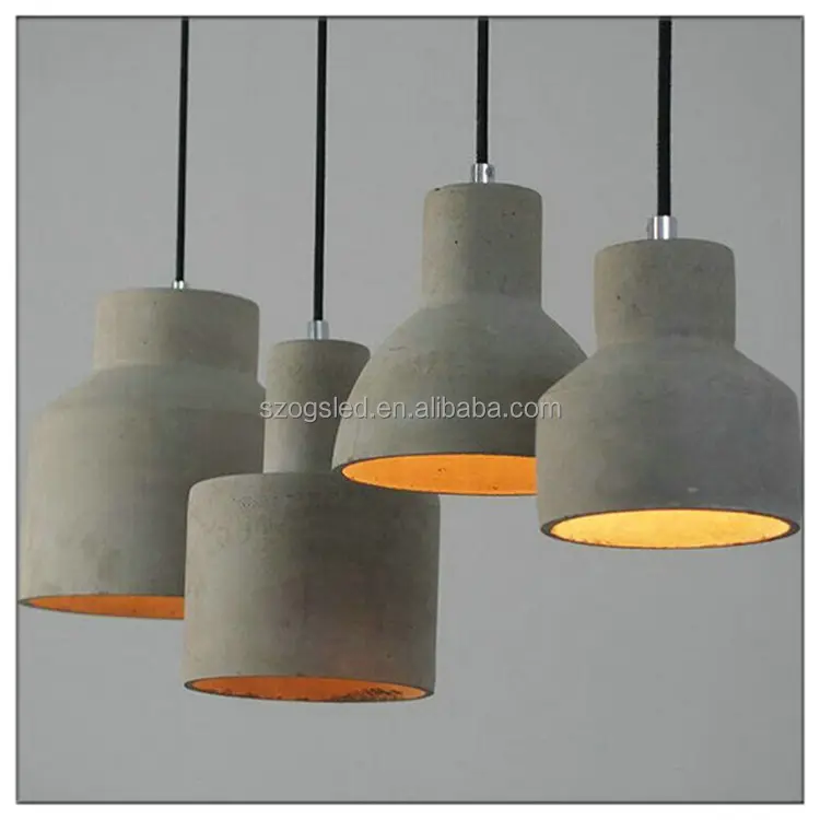 Groothandel Traditionele Armatuur Fabriek Vintage Goedkope Prijs Beton Natuur Cement Verlichting Hanglamp Met Duurzaam Cord