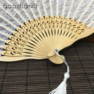 Amazon <span class=keywords><strong>Aliexpress</strong></span> Blanc Personnalisé Dentelle Bambou Ventilateur de Main avec Dentelle Poche <span class=keywords><strong>Sac</strong></span> pour le mariage - Product Image 3