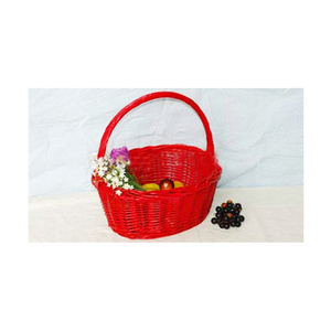 Panier d'œufs de pâques rouge, panier à fruits décoratif fait à la main, de couleur, nouveauté - Product Image 1