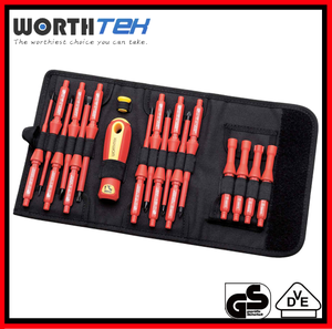 18Pcs VDE 1000v aislamiento intercambiables Juego de destornilladores con las llaves del gabinete de control - Product Image 1