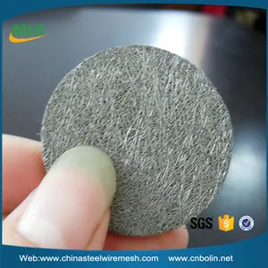 Stainless Steel Pelindung FeCrAl Nikel serat logam disinter merasa mesh filter (disesuaikan)
