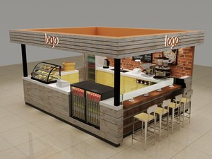 Quiosco de Comida de Madera Sólida <span class=keywords><strong>para</strong></span> Centro Comercial, Muebles de Barra <span class=keywords><strong>para</strong></span> Cafetería, Quiosco <span class=keywords><strong>para</strong></span> Cafetería en Interiores o Exteriores - Product Image 5