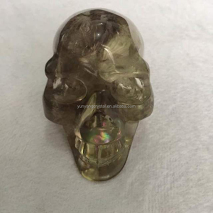 Encantadora Cráneo de Cristal de Citrino Arcoíris Hecha a Mano de Tamaño Real en Venta - Product Image 3