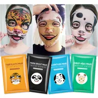 Masker Wajah Hewan Panda Harimau Anjing Lucu, Masker Lembar Pelembap Kontrol Minyak Masker Pencerah Kulit untuk Semua Kulit