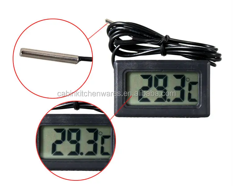 D'origine Numérique Réfrigérateur Congélateur Réfrigérateur Thermomètre TPM-10 2X1.5v LR44 Pile Bouton Batterie Noir/Blanc Cabine 48*28*15mm