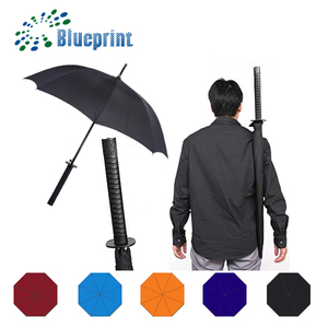 Barato al por mayor samurai espada katana paraguas lluvia negro con correas de hombro manga - Product Image 3