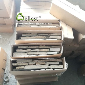 Màu Vàng Gỗ Trộn Với Màu Be Màu Slate Tường Đá Panel Đối Với Bên Ngoài Biệt Thự Tường Và Giữ Lại Tường Ốp - Product Image 5