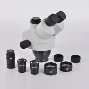 Vendita all'ingrosso microscopio oculare lente obiettivo-Trinoculare Stereo Microscopio Testa Simul-7X-45X Focale Zoom Continuo WF10X/20 Oculare Ausiliario Lente Obiettivo per la Riparazione Del Telefono