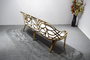 LC07 Divano a 3 Posti per Sala d'Attesa, Poltrona Dorata - Product Image 6