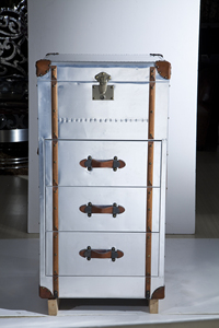 FAVORS Vintage Midcentury Antique Aluminum Chester Living Room <strong>Storage</strong> <strong>Trunk</strong> Cabinet Home <strong>Furniture</strong> - Product Image 6