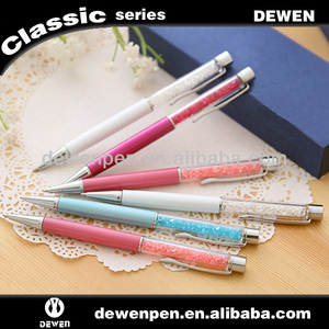 Stylo à bille en métal élégant avec cristal <span class=keywords><strong>Swarovski</strong></span>, fournisseur d'or Alibaba Chine 2025, couleur PMS, encre noire/bleue personnalisée - Product Image 1