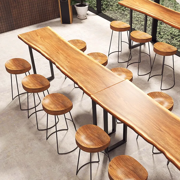 الصينية عالية الجودة الايبوكسي الجدول الخشب تصميم المطبخ طاولة بار