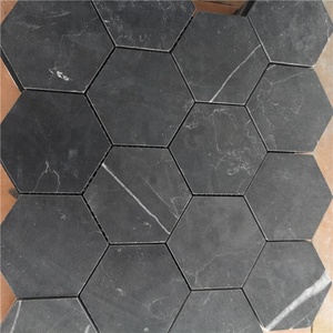 Vente flash - Carreaux de mosaïque irréguliers en marbre noir et blanc, style européen moderne, décoration murale, <span class=keywords><strong>cuisine</strong></span>, salle de bain - Product Image 2