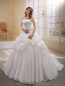 Robe de mariée trapèze en Satin/Organza sans bretelles avec motif floral AS00302 - Product Image 3