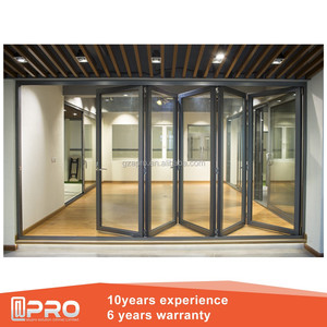 דלת האחרון עיצוב אלומיניום מסגרת אחת זכוכית מתקפל דלת אמבטיה מקופל ציר Diy אלומיניום Bi מתקפל דלת - Product Image 4