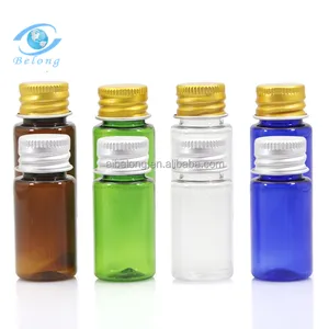 IBELONG flacone di Toner per essenza cosmetica in plastica PET rotondo blu trasparente ambra verde da 10ml con tappo in alluminio
