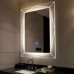 Модный дизайн, зеркало со светодиодной подсветкой для ванной и отеля