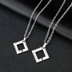 Romantische Frieden Liebe Paar Halsketten Für Liebhaber Voll Edelstahl Versprechen Liebe Frauen Männer Paar Schmuck - Product Image 4