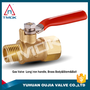 Bola de latón gas vavle <span class=keywords><strong>todo</strong></span> pulgadas de largo mango de hierro rojo Paso total de petróleo y gas rosca hembra hecho en Zhejiang - Product Image 3