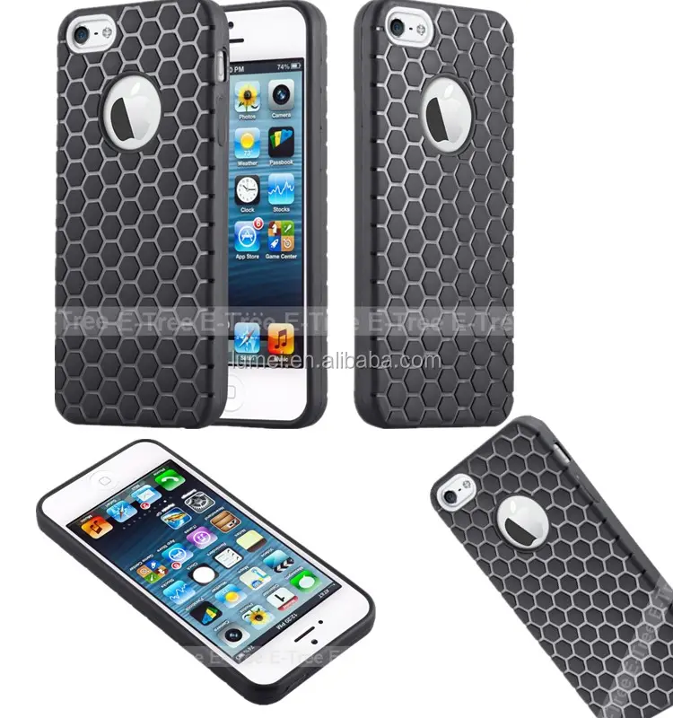 Chinese mobiele cover voor iphone 5, candy gel hexagon patroon tpu telefoon case voor iphone 5, voor apple iphone 5 case ultra zachte