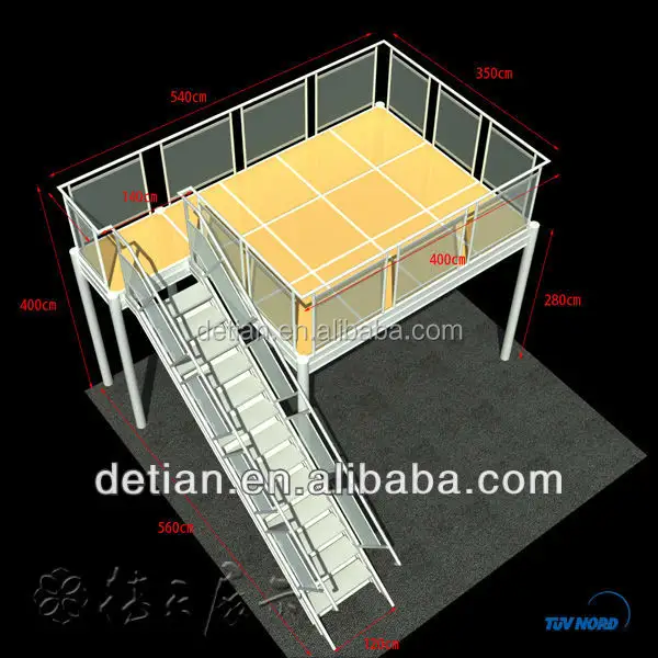 Fabbrica personalizzare 2 piani stand, doppia cabina ponte, due livelli stand