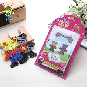 DIY Beruang Lucu Pasangan Mainan Pendidikan Anak-anak Manik-manik Hama Plastik Mainan Perler Beads