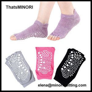 Ygminori — chaussettes de yoga antidérapantes, avec orteils ouverts, 5 orteils, avec poignée antidérapante, pour ballet, yoga, pilates, vente en gros - Product Image 6