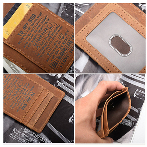 A mio figlio o a mia figlia borsa regalo Anti-magnetico porta carta corta borsa pazzo cavallo in pelle RFID portafoglio con Clip - Product Image 6