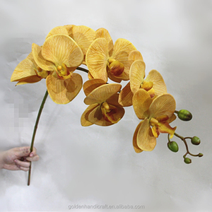 Flor de Orquídea Phalaenopsis Artificial de Látex, Producción de Fábrica, Tallo Único, Tacto Real, para Navidad, Bodas, Halloween, Graduación, PU - Product Image 3